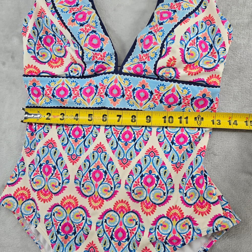 Boden Womens 8R One Piece Porto Swimsuit Paisley V-Neck Flora Stamp Boho - Picture 5 of 10